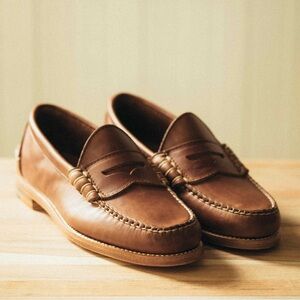 Oak Street Beefroll Penny Loafers- . Natural Chromexcel